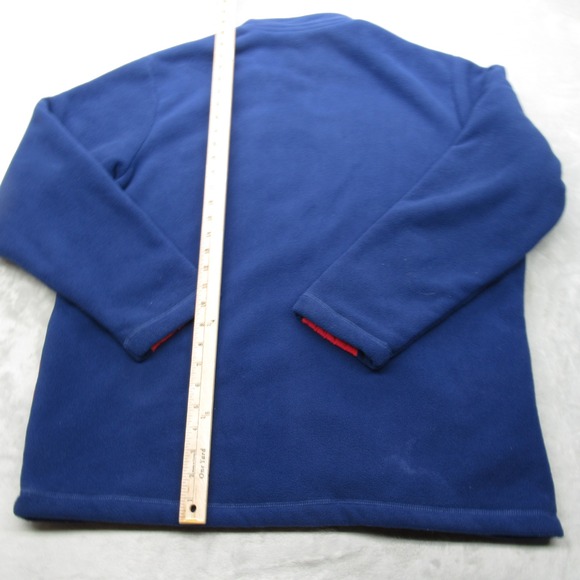 KAVU Fleece Jacket Mens XL Blue Red Full Zip Pockets Soft Thick Warm Winter Hike - Picture 9 of 14